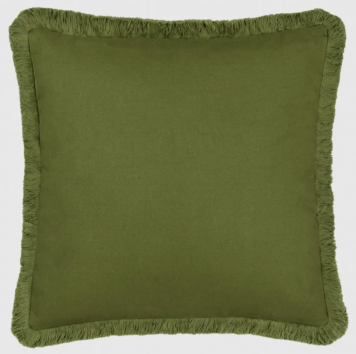Coussin vert brodé de palmiers