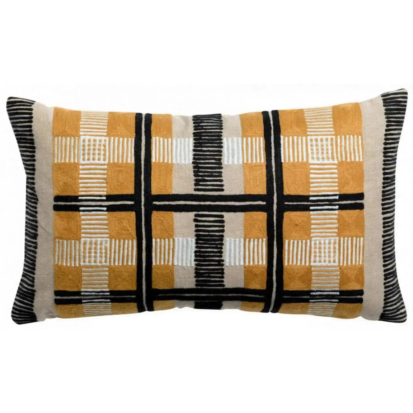 Coussin B Eden Brodé Ocre 30X50 PLAID.