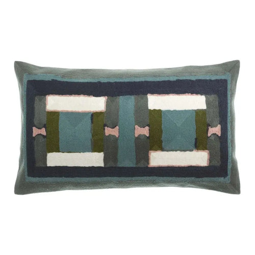 Coussin A Brodé Taho Vert de gris 30 x 50 Maison Vivaraise & La Cerise sur le Gâteau