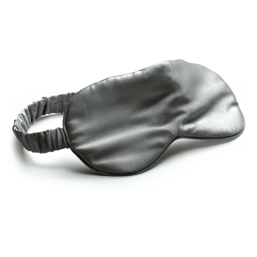 Masque de nuit Ashley 100% Soie Cendre 9 x 23 PLAID.