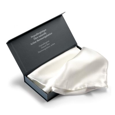 Taie d'oreiller 100% Soie Ashley Vert de Gris 65 x 65 PLAID.