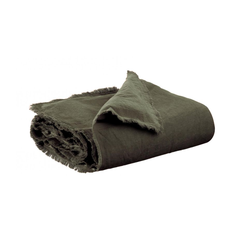 Edredon Uni Laly Olive 85 X 200 - PLAID.