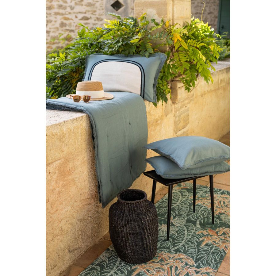 Plaid Uni Laly Prusse 135 X 200 - PLAID.