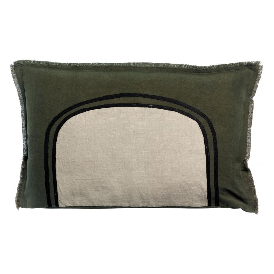 Coussin Bicolore Laly Olive 40 x 65 Maison Vivaraise & La Cerise sur le Gâteau
