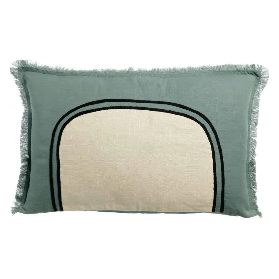 Coussin Bicolore Laly Prusse 40 x 65 Maison Vivaraise & La Cerise sur le Gâteau
