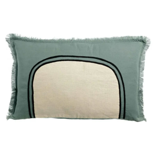 Coussin Bicolore Laly Prusse 40 x 65 Maison Vivaraise & La Cerise sur le Gâteau