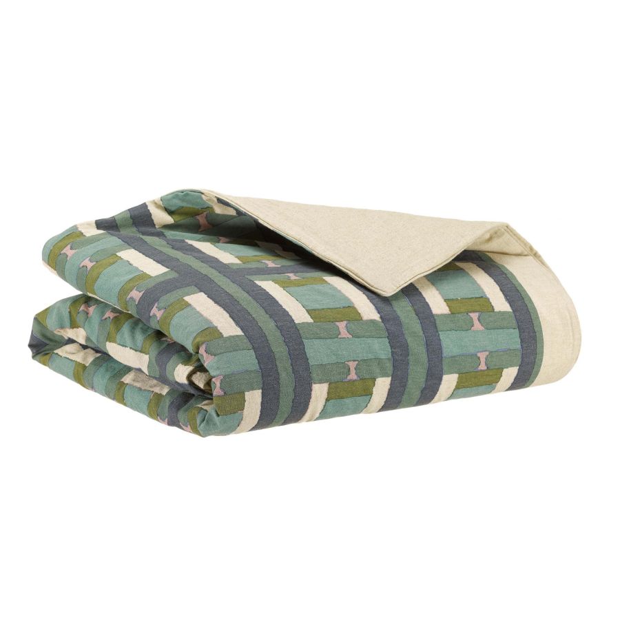 Plaid Imprimé Taho Vert De Gris 135 X 200 PLAID.