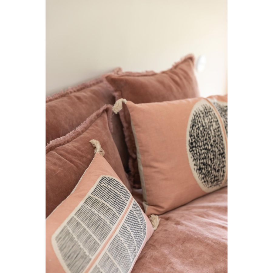 Coussin Uni Fara Bois De Rose 45 X 45