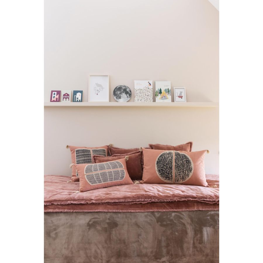 Coussin Uni Fara Bois De Rose 45 X 45